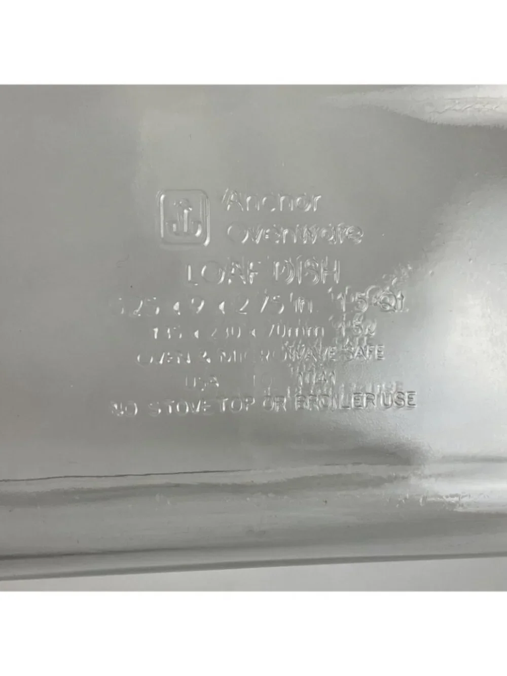 Vintage Anchor Ovenware Loaf Dish Clear Glass Lemons Grapes 1.5 qt. Replacement